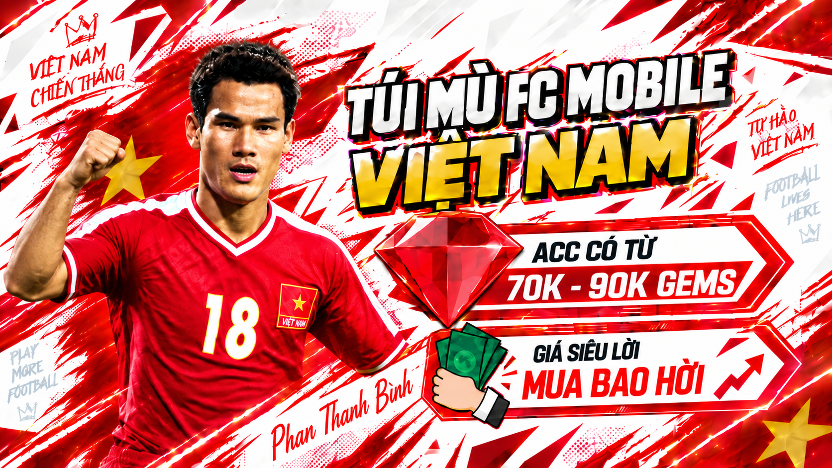 🇻🇳 Acc Fc Mobile Việt Nam [ Sẵn 70K - 90K GEMS ] + [ Trắng Thông Tin 100% ]